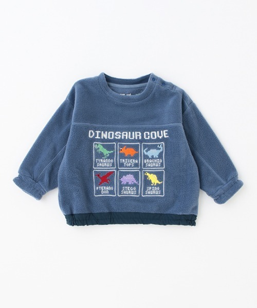kladskap（クレードスコープ）の「★恐竜フリースプルオーバー（スウェット・キッズ・アイボリー/ブルー・120cm/90cm/110cm/100cm/130cm）」の2枚目の写真
