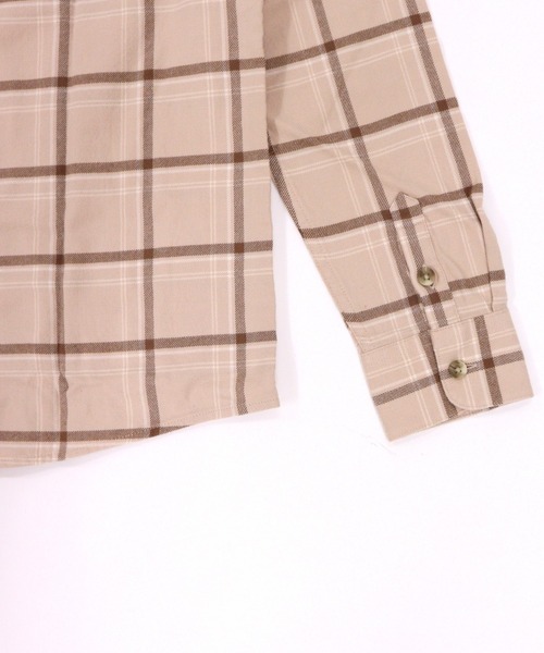 GIORDANO（ジョルダーノ）の「[ GIORDANO ]ライトタッチフランネルシャツ（シャツ/ブラウス・レディース・ピンク/ホワイト/ブラウン・MEDIUM/LARGE）」の7枚目の写真