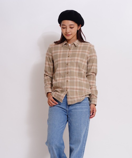 GIORDANO（ジョルダーノ）の「[ GIORDANO ]ライトタッチフランネルシャツ（シャツ/ブラウス・レディース・ピンク/ホワイト/ブラウン・MEDIUM/LARGE）」の18枚目の写真