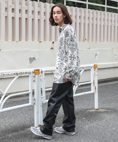 WEGO（ウィゴー）の「WEGO/ペイズリーBIGシャツ（シャツ/ブラウス・メンズ・ホワイト/ブラック・MEDIUM/LARGE）」の10枚目の写真