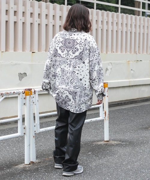 WEGO（ウィゴー）の「WEGO/ペイズリーBIGシャツ（シャツ/ブラウス・メンズ・ホワイト/ブラック・MEDIUM/LARGE）」の13枚目の写真