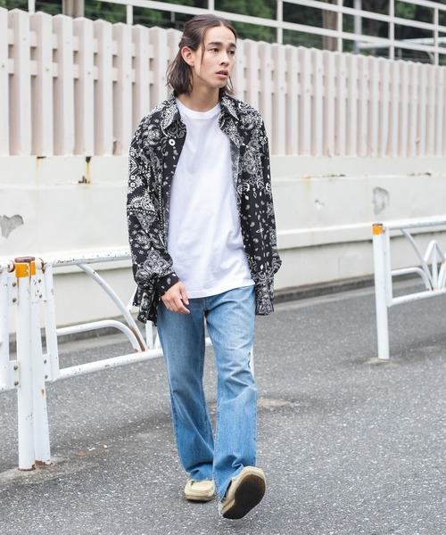 WEGO（ウィゴー）の「WEGO/ペイズリーBIGシャツ（シャツ/ブラウス・メンズ・ホワイト/ブラック・MEDIUM/LARGE）」の19枚目の写真
