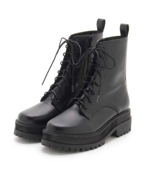 SNIDEL(スナイデル)の「Vibramレースアップショートブーツ(ブーツ・レディース・ブラック/ピンクベージュ・SMALL/MEDIUM/LARGE)」の4枚目の写真