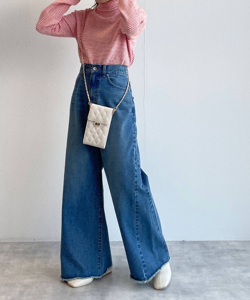 w closet（ダブルクローゼット）の「マイクロボーダーハイネックニットプルオーバー（ニット/セーター・レディース・グリーン系その他/ラベンダー/レッド系その他/ホワイト×イエロー・FREE）」の5枚目の写真