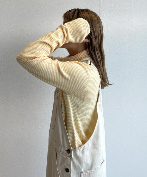 w closet（ダブルクローゼット）の「マイクロボーダーハイネックニットプルオーバー（ニット/セーター・レディース・グリーン系その他/ラベンダー/レッド系その他/ホワイト×イエロー・FREE）」の20枚目の写真