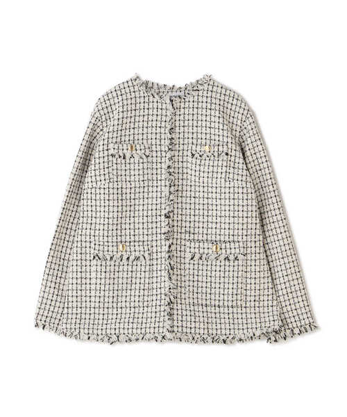 NATURAL BEAUTY BASIC（ナチュラルビューティーベーシック）の「ツィードジャケット（ブルゾン・レディース・ネイビー/ホワイト系その他・MEDIUM/SMALL）」の3枚目の写真