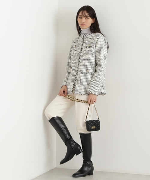 NATURAL BEAUTY BASIC（ナチュラルビューティーベーシック）の「ツィードジャケット（ブルゾン・レディース・ネイビー/ホワイト系その他・MEDIUM/SMALL）」の8枚目の写真