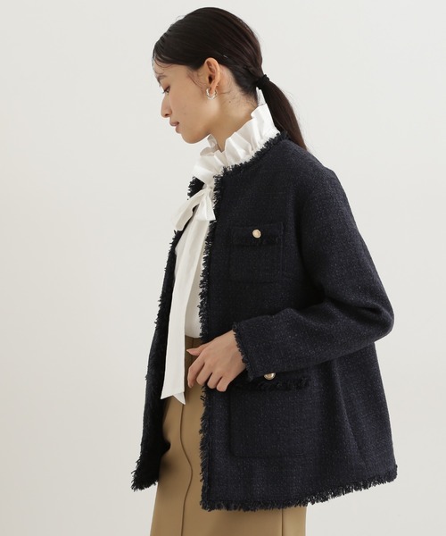 NATURAL BEAUTY BASIC（ナチュラルビューティーベーシック）の「ツィードジャケット（ブルゾン・レディース・ネイビー/ホワイト系その他・MEDIUM/SMALL）」の18枚目の写真