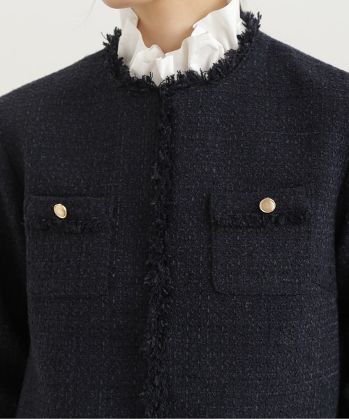 NATURAL BEAUTY BASIC（ナチュラルビューティーベーシック）の「ツィードジャケット（ブルゾン・レディース・ネイビー/ホワイト系その他・MEDIUM/SMALL）」の21枚目の写真