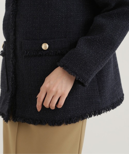 NATURAL BEAUTY BASIC（ナチュラルビューティーベーシック）の「ツィードジャケット（ブルゾン・レディース・ネイビー/ホワイト系その他・MEDIUM/SMALL）」の22枚目の写真