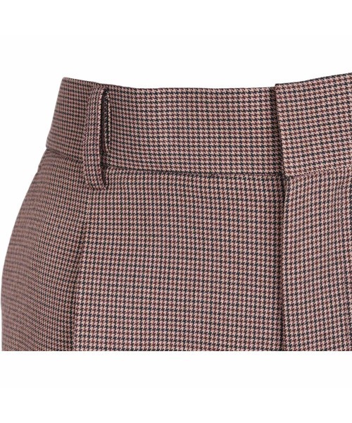 SUIT SELECT（スーツセレクト）の「【洗えるハイウエスト・ゆるテーパードパンツ】ガンクラブチェック（スーツパンツ・レディース・ネイビー系/ブラウン系・LL/L/M/S）」の4枚目の写真