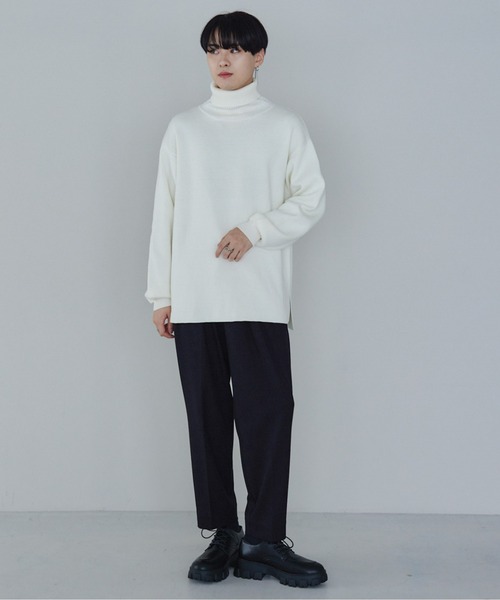 EDEL（エーデル）の「EDEL - ルーズフィットミラノリブタートルネック（ニット/セーター・メンズ・ブラック/ベージュ/ホワイト・MEDIUM/LARGE）」の16枚目の写真