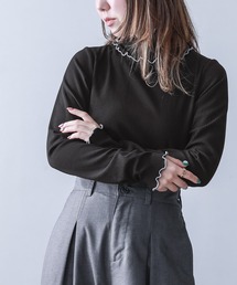 n'OrLABEL | 『裏起毛配色メローリブタートルネックカットソー』(Tシャツ/カットソー)