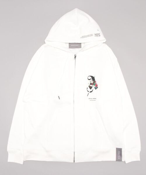 A4A（エーフォーエー）の「A4A/エーフォーエー/A.FLOWER ジップフーディー（パーカー・レディース・ブラック/ホワイト・F）」の2枚目の写真