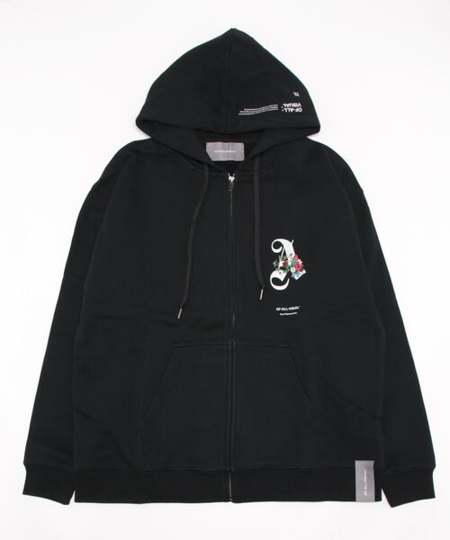 A4A（エーフォーエー）の「A4A/エーフォーエー/A.FLOWER ジップフーディー（パーカー・レディース・ブラック/ホワイト・F）」の6枚目の写真