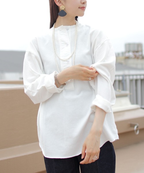 THE SHINZONE（ザ　シンゾーン）の「THE SHINZONE/シンゾーン　ミリタリーヘンリープルオーバー　MILITALY HENLEY PULLOVER 23SMSCU07（Tシャツ/カットソー・レディース・ネイビー/ブラック/ホワイト・FREE）」の21枚目の写真