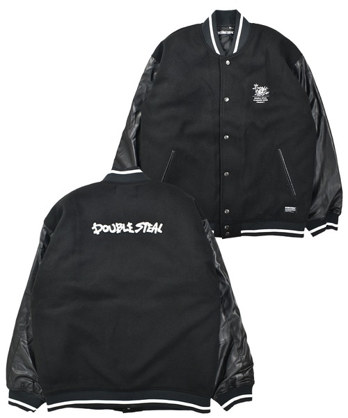 DOUBLE STEAL(ダブルスティール)の「Tagging Logo stadium Jacket(スタジャン・メンズ・ベージュ/ブラック系その他2/ブラック系その他・MEDIUM/LARGE)」の2枚目の写真