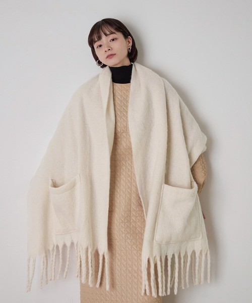 Fashion Letter（ファッションレター）の「2way大判ストール（ストール/ショール・レディース・ブラック/モカ/アイボリー・FREE）」の17枚目の写真
