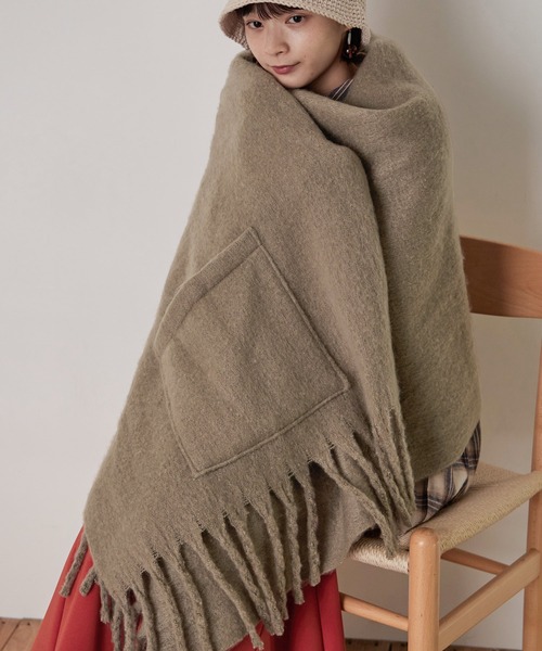 Fashion Letter（ファッションレター）の「2way大判ストール（ストール/ショール・レディース・ブラック/モカ/アイボリー・FREE）」の12枚目の写真