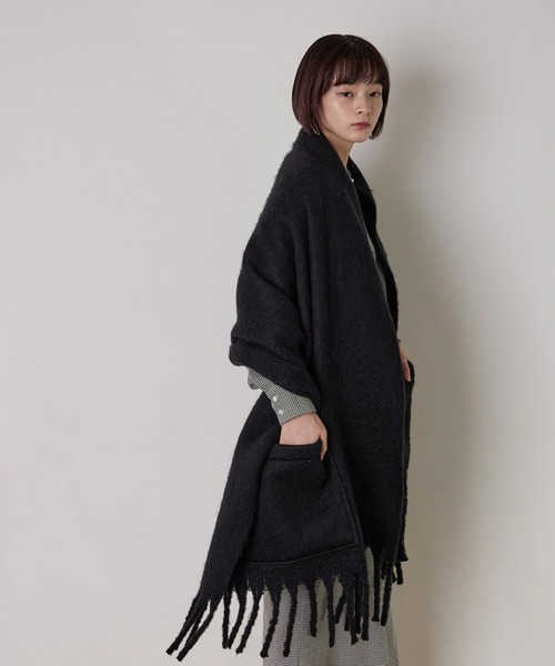 Fashion Letter（ファッションレター）の「2way大判ストール（ストール/ショール・レディース・ブラック/モカ/アイボリー・FREE）」の5枚目の写真