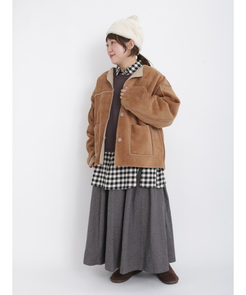 Samansa Mos2(サマンサ モスモス)の「ビッグシャツチュニック(チュニック・レディース・ブラック/ブルー/グレー/モカ/チャコール・フリ-)」の17枚目の写真