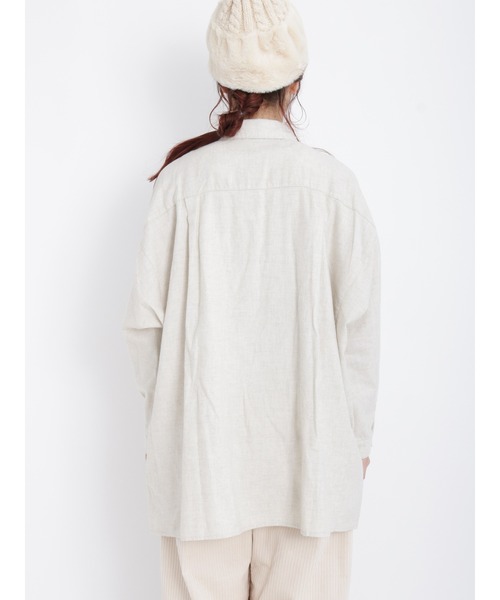 Samansa Mos2(サマンサ モスモス)の「ビッグシャツチュニック(チュニック・レディース・ブラック/ブルー/グレー/モカ/チャコール・フリ-)」の22枚目の写真