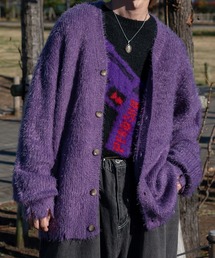 ダメージシャギーカーディガン