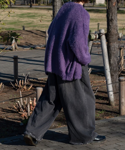 Perushu（ペルーシュ）の「ダメージシャギーカーディガン（カーディガン/ボレロ・メンズ・ブラウン/ブラック/ベージュ/オレンジ/パープル・MEDIUM/LARGE）」の20枚目の写真