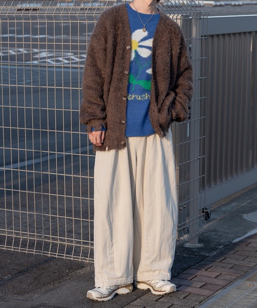 Perushu（ペルーシュ）の「ダメージシャギーカーディガン（カーディガン/ボレロ・メンズ・ブラウン/ブラック/ベージュ/オレンジ/パープル・MEDIUM/LARGE）」の12枚目の写真