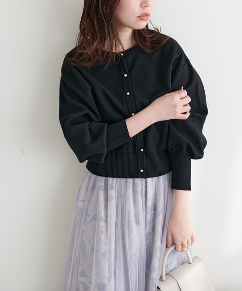 natural couture(ナチュラルクチュール)の「お家で洗えるころん金釦カーディガン(カーディガン/ボレロ・レディース・オフホワイト/グレイッシュベージュ/ブラック/ミント/イエロー/その他1・FREE)」の17枚目の写真