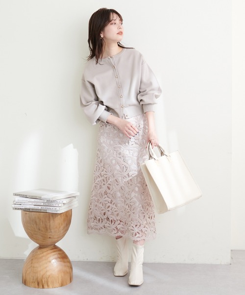 natural couture(ナチュラルクチュール)の「お家で洗えるころん金釦カーディガン(カーディガン/ボレロ・レディース・オフホワイト/グレイッシュベージュ/ブラック/ミント/イエロー/その他1・FREE)」の22枚目の写真
