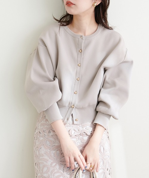 natural couture(ナチュラルクチュール)の「お家で洗えるころん金釦カーディガン(カーディガン/ボレロ・レディース・オフホワイト/グレイッシュベージュ/ブラック/ミント/イエロー/その他1・FREE)」の19枚目の写真