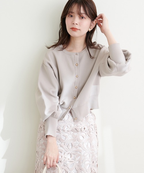 natural couture(ナチュラルクチュール)の「お家で洗えるころん金釦カーディガン(カーディガン/ボレロ・レディース・オフホワイト/グレイッシュベージュ/ブラック/ミント/イエロー/その他1・FREE)」の20枚目の写真