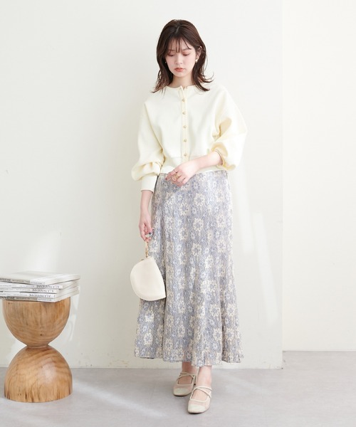 natural couture(ナチュラルクチュール)の「お家で洗えるころん金釦カーディガン(カーディガン/ボレロ・レディース・オフホワイト/グレイッシュベージュ/ブラック/ミント/イエロー/その他1・FREE)」の14枚目の写真