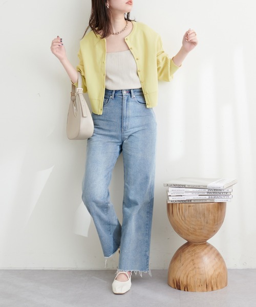 natural couture(ナチュラルクチュール)の「お家で洗えるころん金釦カーディガン(カーディガン/ボレロ・レディース・オフホワイト/グレイッシュベージュ/ブラック/ミント/イエロー/その他1・FREE)」の10枚目の写真
