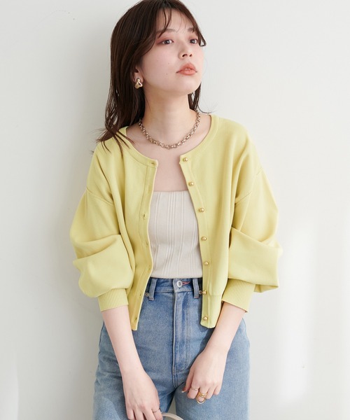 natural couture(ナチュラルクチュール)の「お家で洗えるころん金釦カーディガン(カーディガン/ボレロ・レディース・オフホワイト/グレイッシュベージュ/ブラック/ミント/イエロー/その他1・FREE)」の8枚目の写真