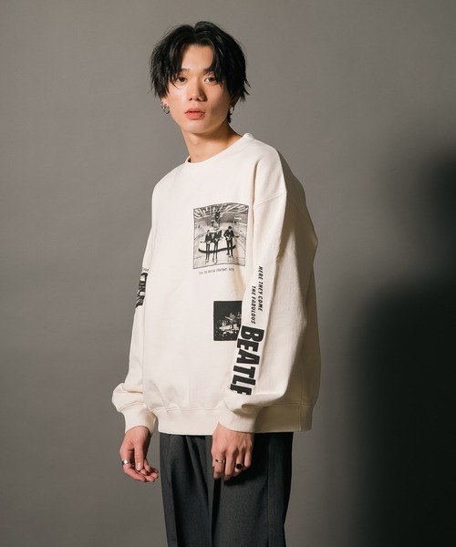 The Beatles(ザビートルズ)の「【THE BEATLES/ザ・ビートルズ】フォトプリント バックプリント 裏毛 クルートレーナー スウェット ツアー バンド 古着 60年代 70年代 80年代(スウェット・メンズ・オフホワイト/チャコールグレー/グレー・LARGE/MEDIUM)」の8枚目の写真
