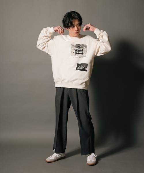 The Beatles(ザビートルズ)の「【THE BEATLES/ザ・ビートルズ】フォトプリント バックプリント 裏毛 クルートレーナー スウェット ツアー バンド 古着 60年代 70年代 80年代(スウェット・メンズ・オフホワイト/チャコールグレー/グレー・LARGE/MEDIUM)」の7枚目の写真