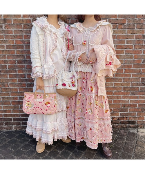 ピンクハウス コットンレース スカート 前ボタン PINK HOUSE ふんわり PINK HOUSE（ピンクハウス）の「綿レース使いアンティーク