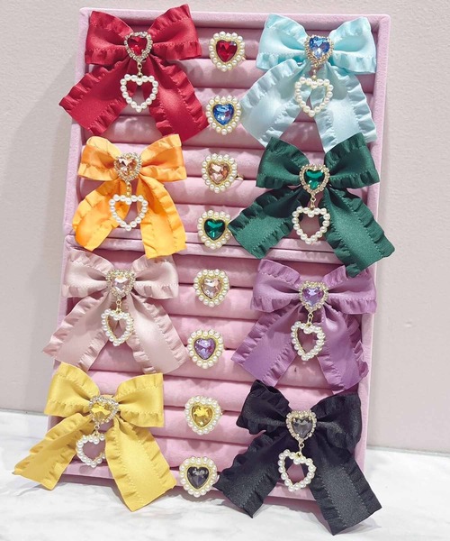 ROJITA(ロジータ)の「フリルリボン+ハートパール指輪SET(リング・レディース・ブラック/パープル/レッド/ピンク/イエロー/オレンジ/ブルー/グリーン・FREE)」の14枚目の写真