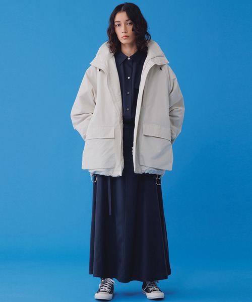 SALON adam et rope'(サロン アダム エ ロペ)の「【セットアップ対応・サステナブル】【洗える】2WAYロングフレアースカート(スカート・レディース・ネイビー/ブルー系その他4・FREE)」の17枚目の写真