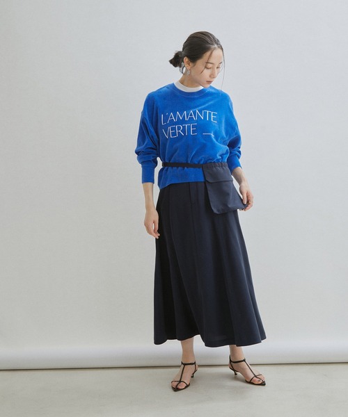SALON adam et rope'(サロン アダム エ ロペ)の「【セットアップ対応・サステナブル】【洗える】2WAYロングフレアースカート(スカート・レディース・ネイビー/ブルー系その他4・FREE)」の22枚目の写真