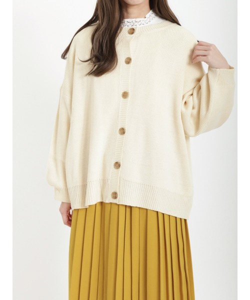 Samansa Mos2(サマンサ モスモス)の「【アンチピリング】前後2WAYオーバーサイズニット(ニット/セーター・レディース・ブラック/キナリ/ベージュ/グリーン/レッド/ブラウン・フリ-)」の2枚目の写真