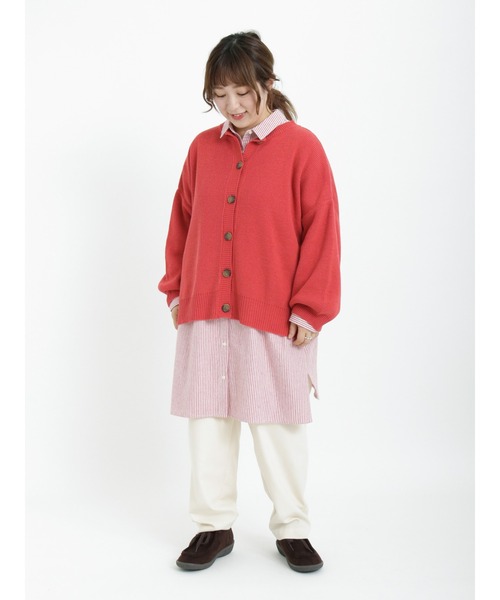 Samansa Mos2(サマンサ モスモス)の「【アンチピリング】前後2WAYオーバーサイズニット(ニット/セーター・レディース・ブラック/キナリ/ベージュ/グリーン/レッド/ブラウン・フリ-)」の9枚目の写真