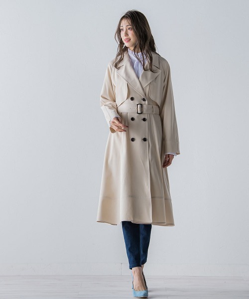 QUEENS COURT(クイーンズコート)の「デニムシャンブレートレンチコート(トレンチコート・レディース・ピンク/ベージュ/ネイビー・S/M)」の22枚目の写真