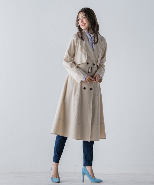 QUEENS COURT(クイーンズコート)の「デニムシャンブレートレンチコート(トレンチコート・レディース・ピンク/ベージュ/ネイビー・S/M)」の5枚目の写真