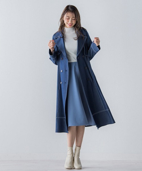 QUEENS COURT(クイーンズコート)の「デニムシャンブレートレンチコート(トレンチコート・レディース・ピンク/ベージュ/ネイビー・S/M)」の13枚目の写真