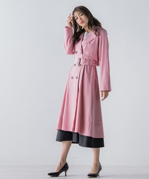 QUEENS COURT(クイーンズコート)の「デニムシャンブレートレンチコート(トレンチコート・レディース・ピンク/ベージュ/ネイビー・S/M)」の18枚目の写真