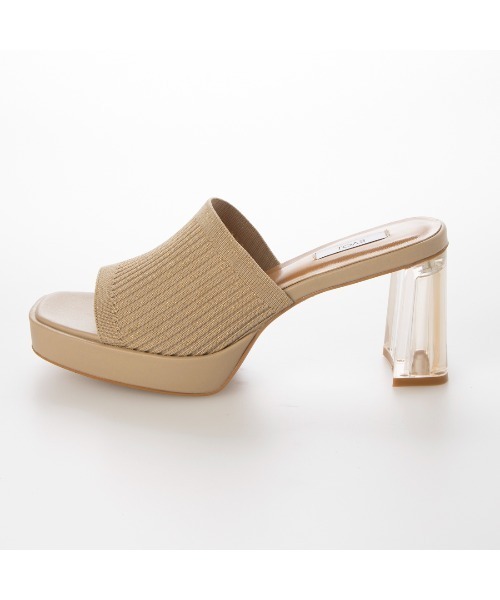 EVOL(イーボル)の「【EVOL】ニットクリアヒールスクエアサンダル IU5120(サンダル・レディース・ベージュ/ブラック/アイボリー/ゴールド・S/M/L)」の17枚目の写真