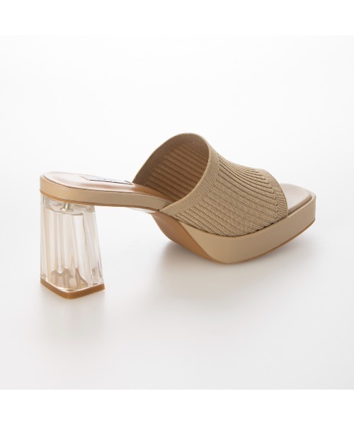 EVOL(イーボル)の「【EVOL】ニットクリアヒールスクエアサンダル IU5120(サンダル・レディース・ベージュ/ブラック/アイボリー/ゴールド・S/M/L)」の16枚目の写真